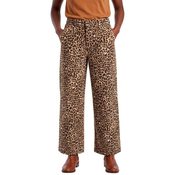 Womens da-sh Mid Rise Leopard Wide Leg Pants - image 
