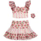 Girls (7-14) Japna Girls Flutter Sleeve Floral Top with Skort - image 2