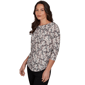 Womens Emaline Key Items 3/4 Sleeve Boat Neck Stallion Blouse - image 3