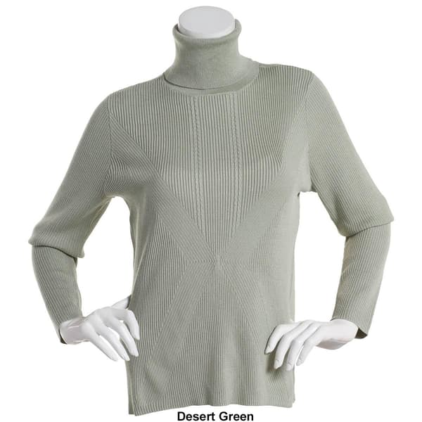 Womens Retrology Diagonal Rib Turtleneck Sweater