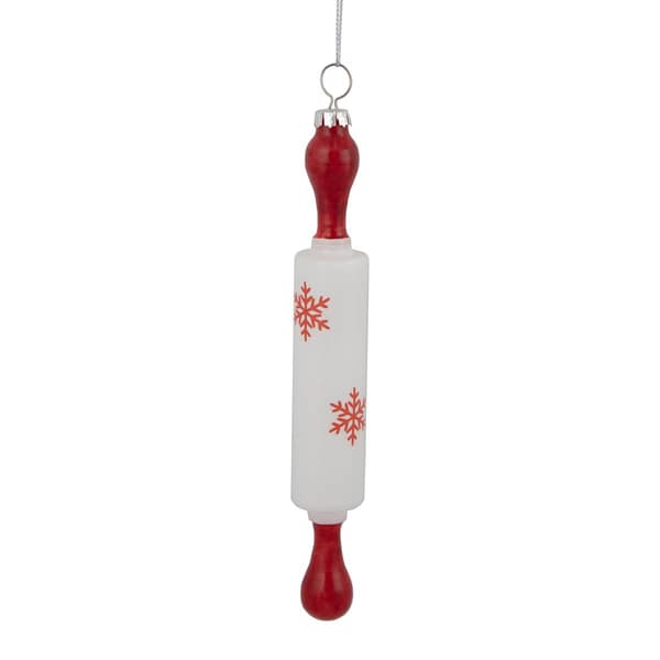 Northlight Seasonal 7.25in. Rolling Pin Glass Christmas Ornament