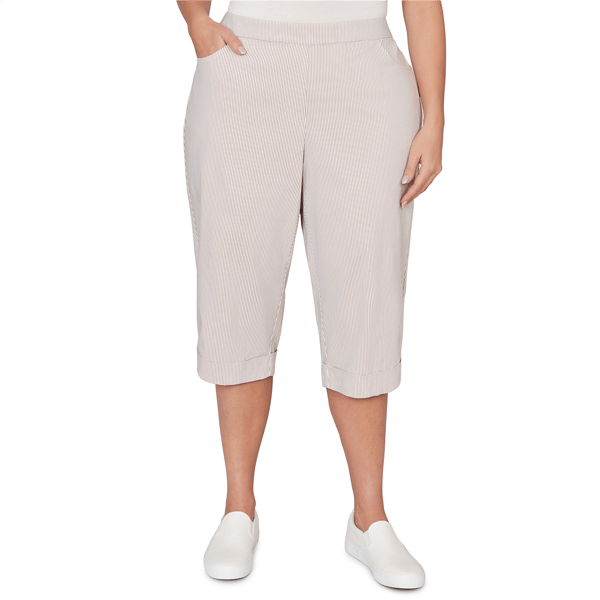 Plus Size Alfred Dunner Classics_S6 Stretch Stripe Clamdigger Ca - image 