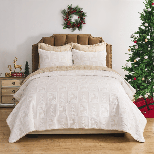 Greenland Home Fashions(tm) Novelty Holiday Matelasse Coverlet Set - image 
