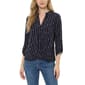Womens NY Collection 3/4 Sleeve Pleated Front Stripe Arrow Blouse - image 1