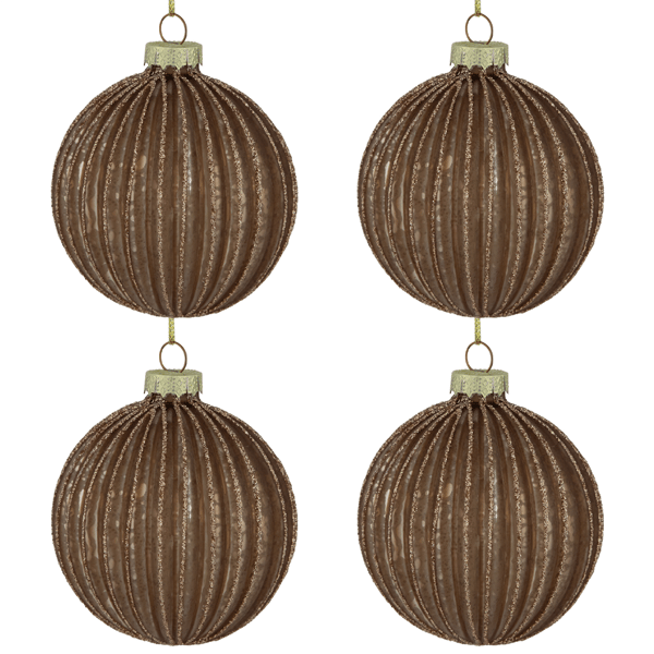 Northlight 4ct. Champagne Glittered Glass Christmas Ornaments