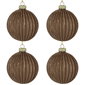 Northlight 4ct. Champagne Glittered Glass Christmas Ornaments - image 4