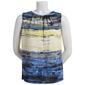 Womens Calvin Klein Abstract Sleeveless Pleat Neck Blouse - image 1