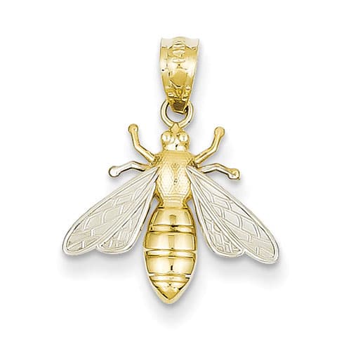 Gold Classics(tm) 14kt. Gold & Rhodium Bee Pendant - image 