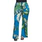 Plus Size 24/7 Comfort Apparel Teal Paisley Bell Bottom Pants - image 1