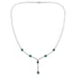 Gianni Argento Silver Plated Lab Emerald Y Necklace - image 1