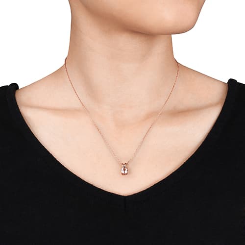 Gemstone Classics&#8482; Morganite Earrings & Necklace Set