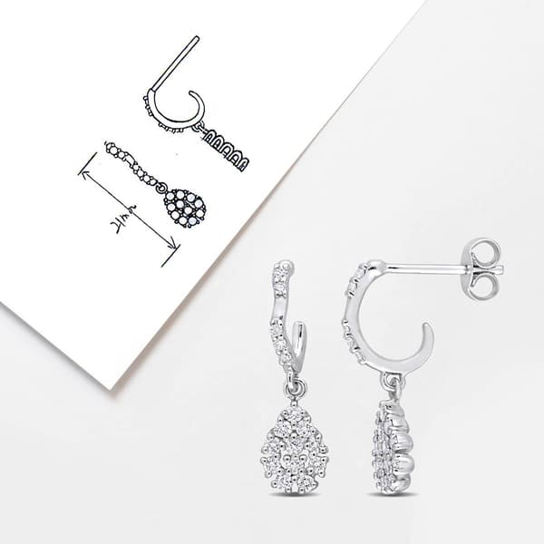 Sophia B 14kt. White Gold 2/5ct. Diamond Dangle Earrings
