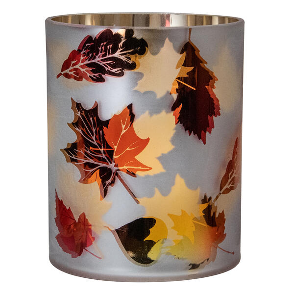 Northlight Seasonal 6in. Autumn Leaves Flameless Candle Holder - image 