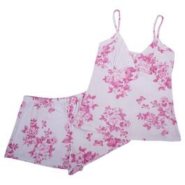 Womens Laura Ashley&#40;R&#41; Floral Poly Rib Tank & Shorts Pajama Set