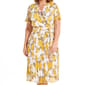 Plus Size Sandra Darren Short Sleeve Pleated Floral Wrap Dress - image 4