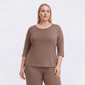 Plus Size HUE(R) 3/4 Sleeve Solid Candied Tee - image 1