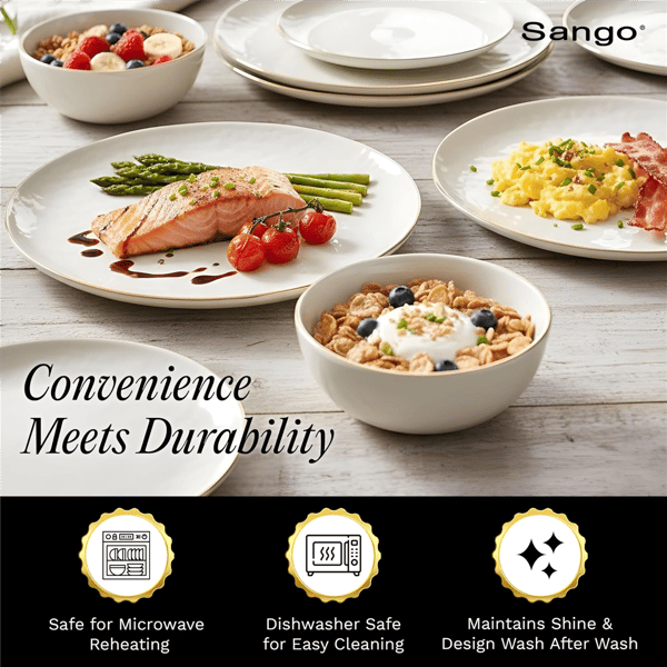 Sango Gansevoort 12pc. White Porcelain Dinnerware Set