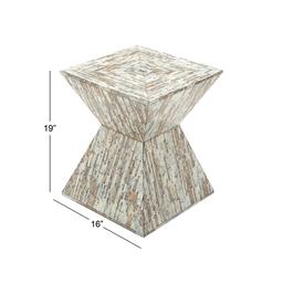 9th & Pike® Multi Mussel Shells And Wood Side Table