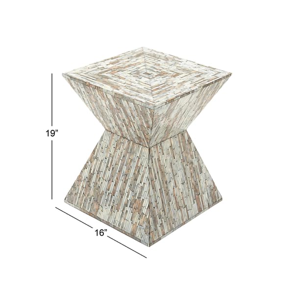 9th & Pike&#174; Multi Mussel Shells And Wood Side Table