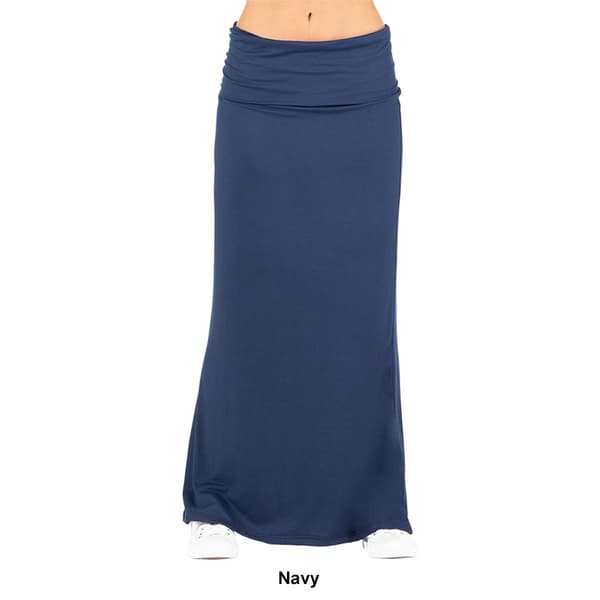 Womens 24/7 Comfort Apparel Foldover Solid Maxi Skirt