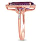 Gemstones Classics&#8482; 14kt. Rose Gold Pear Amethyst Halo Ring - image 4