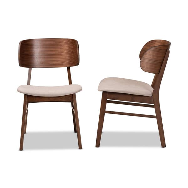 Baxton Studio Alston Mid-Century Wood 2pc. Dining Chair Set