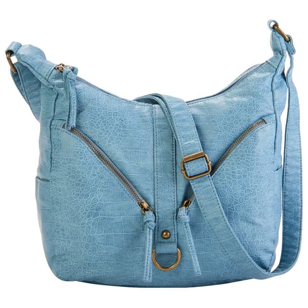 Bueno Curved Pocket Croc D/E Hobo - image 