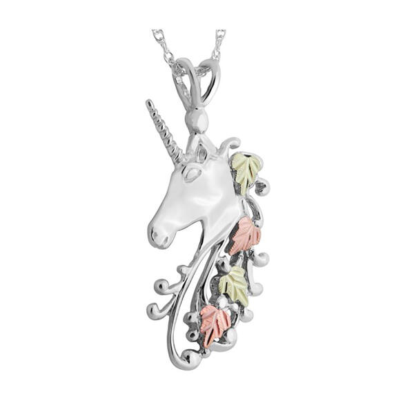 Black Hills Gold Sterling Silver Unicorn Necklace - image 