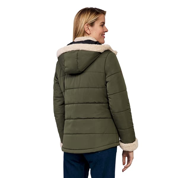 Plus Size Free Country Puffer Coat w/Sherpa Bib - Boscov's