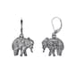 1928 Pewter Elephant Drop Earrings - image 1