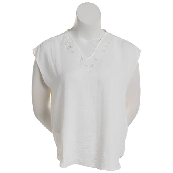Womens Adrianna Papell Airflow Woven V-Neck Blouse - image 
