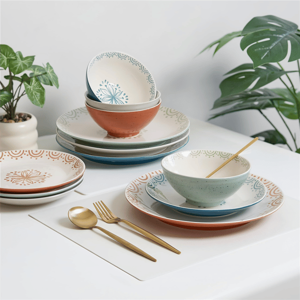 Sango Siterra Glazed Garden 12pc. Floral Dinnerware - Set for 4