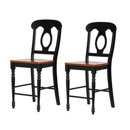 Besthom Black Cherry Selections Armless Bar Stools - Set of 2