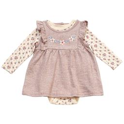 Baby Girl (NB-9M) Rene Rofe Marled Terry Jumper And Bodysuit Set