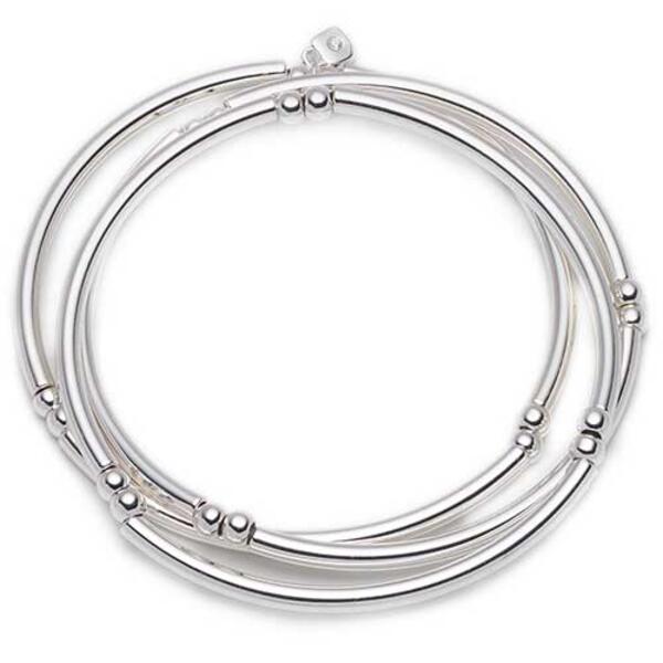 Nine West Set of 3 Silver-Tone Stretch Bracelets - image 