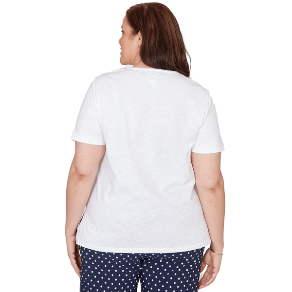 Plus Size Alfred Dunner Port Side Short Sleeve Square Neck Blouse