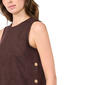 Womens MSK Sleeveless Side Button Trim Suede Shift Dress - image 5