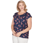 Plus Size Emaline Sapphire Serenade II Cap Sleeve Lobster Tee - image 3