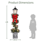 Puleo International 4ft. Pre-Lit Adorned Lamp Post Set of 2 - image 6