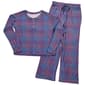 Juniors Dollhouse Long Sleeve Plaid Henley Wide Leg Pajama Set - image 1