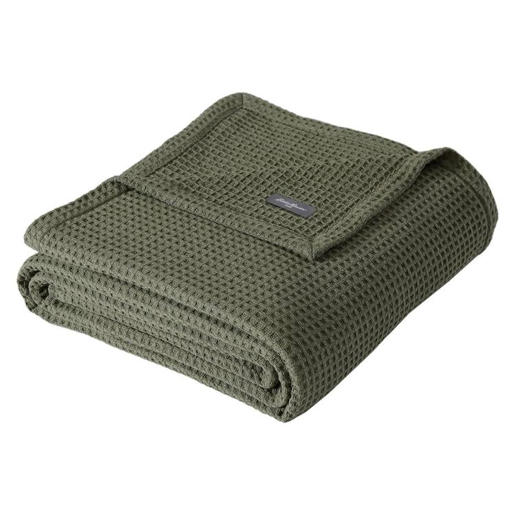 Eddie Bauer Solid Waffle Cotton Blanket