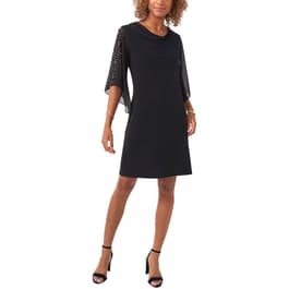 Womens MSK Beaded Sleeve Drape Neck Dress