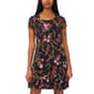 Womens MSK Short Sleeve Floral Vine Ruffle Hem A-Line Dress - image 2