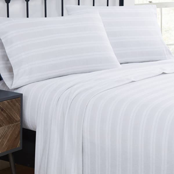 Truly Soft Bryce Stripe Twin Flannel Sheet Set