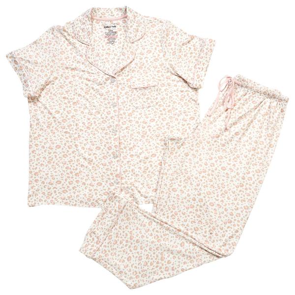 Womens Pillow Talk Short Sleeve Animal Tee & Long Leg Pajama Set - image 