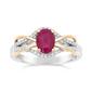 10kt. Two-Tone Gold Oval Ruby Ring - image 1