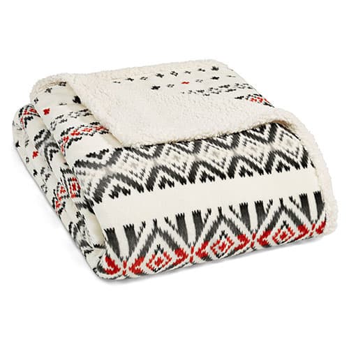 Eddie Bauer Mountain Village Chili Sherpa Blanket - image 