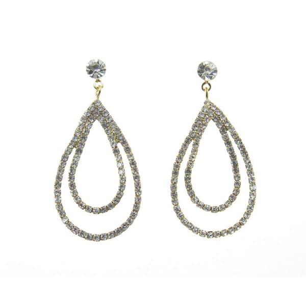 Rosa Rhinestones Gold-Tone Layered Loops Post Drop Earrings - image 