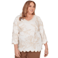 Plus Size Alfred Dunner Spice Market Scallop Edge Floral Blouse - image 1