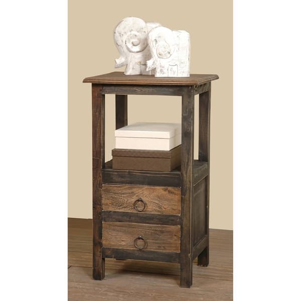 Besthom Chic Cottage End Table with 2 Drawers